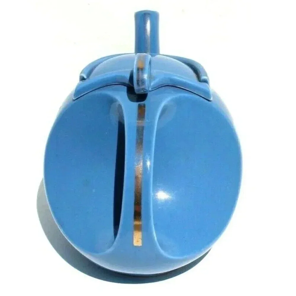 Vintage Hall Superior Quality Kitchenware Porcelain Teapot Art Deco Blue Rare